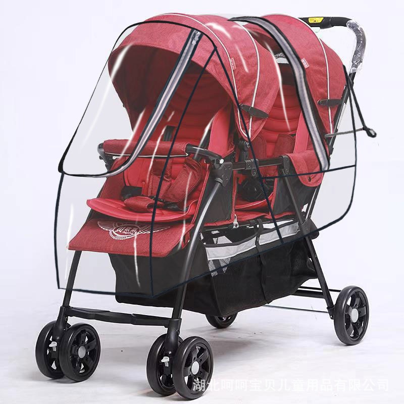 Double Seat Twin Stroller Rain - огляд і ціна Stroller Rain Cover