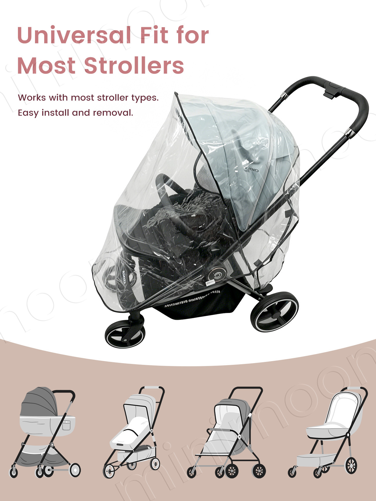 Universal Waterproof Stroller  - огляд і ціна Stroller Rain Cover