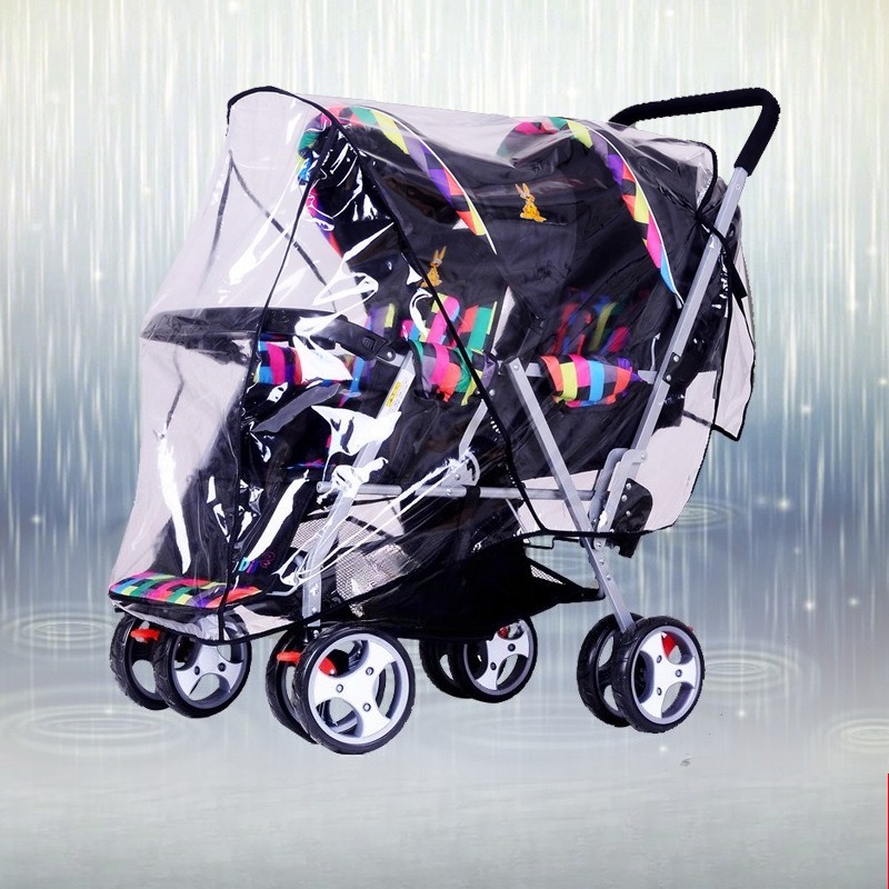 Double Seats Twin Baby Strolle - огляд і ціна Stroller Rain Cover