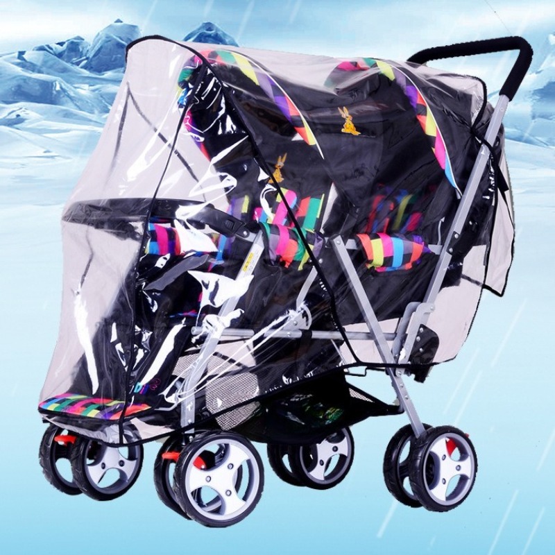 Double Seats Twin Baby Strolle - огляд і ціна Stroller Rain Cover