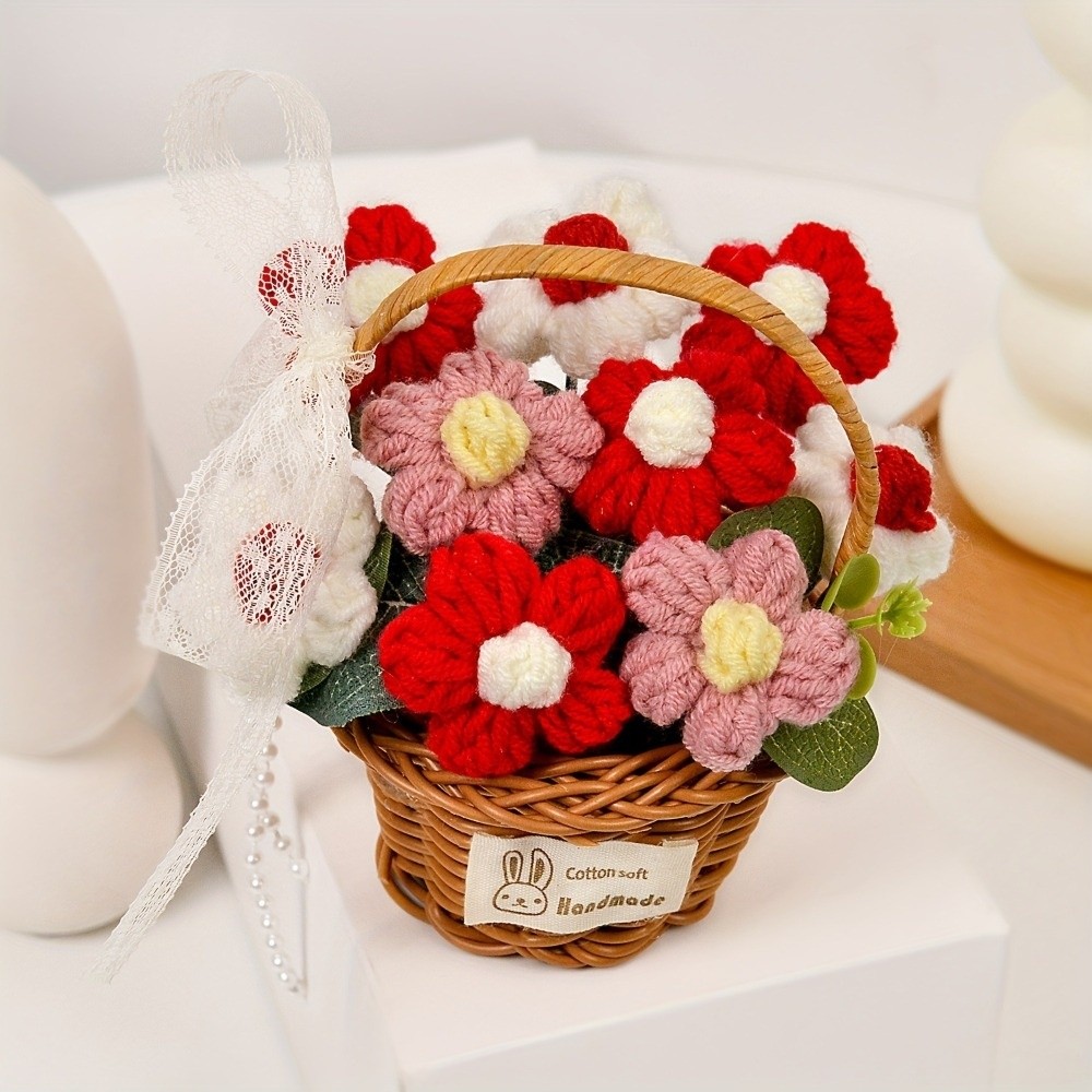 Handmade Puff Yarn Flower Fini - огляд і ціна Baby Products Basket