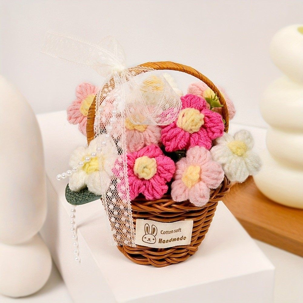 Handmade Puff Yarn Flower Fini - огляд і ціна Baby Products Basket
